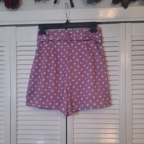 Zara high waist polka dot pleated dress shorts sz small *C1 - Picture 2 of 5